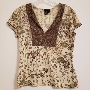 BCBG MaxAzria Floral Print Top, Size M